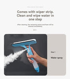 Window Cleaning Squeegee With Spray Bottle Attachment