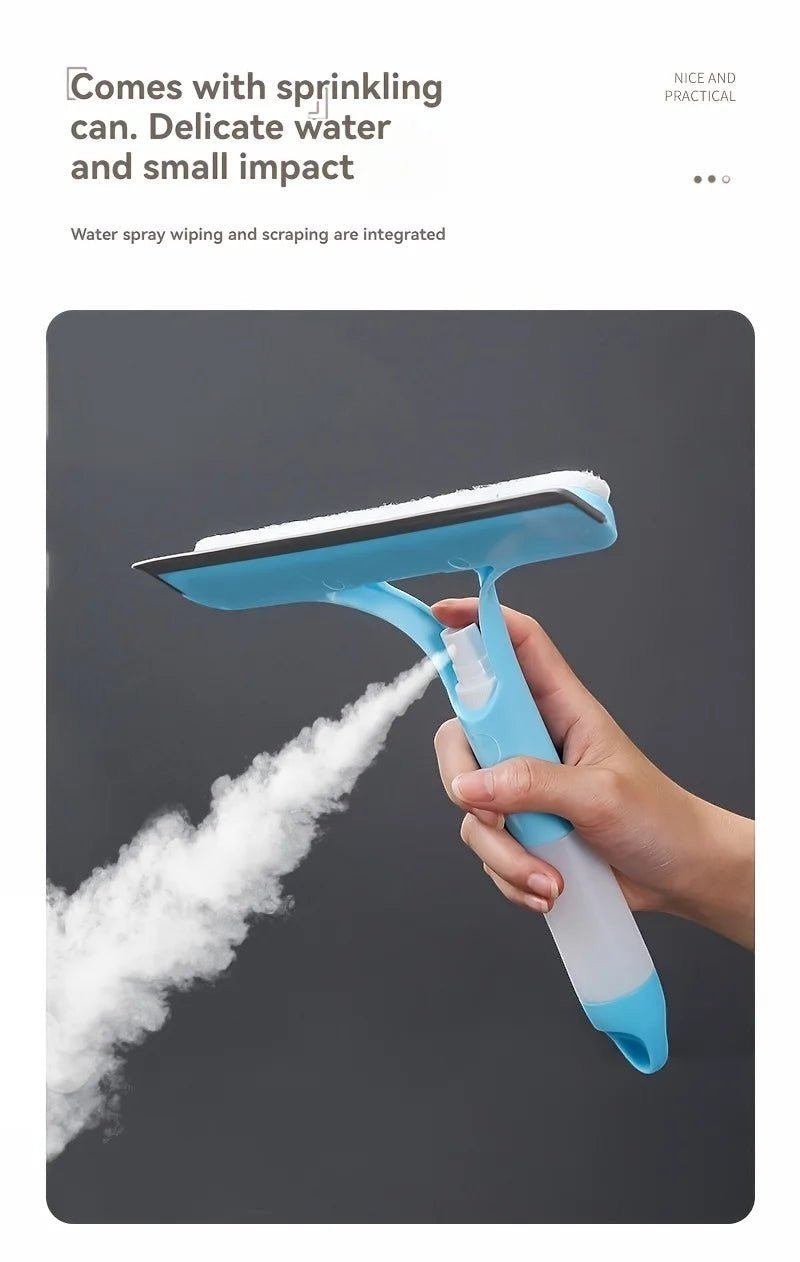 Window Cleaning Squeegee With Spray Bottle Attachment
