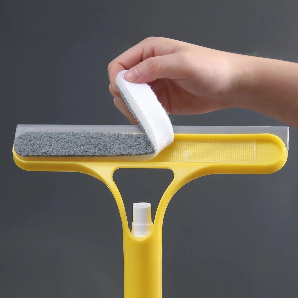 Window Cleaning Squeegee With Spray Bottle Attachment