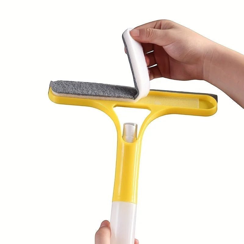 Window Cleaning Squeegee With Spray Bottle Attachment