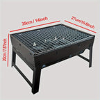 Portable Barbecue Stove with Foldable Barbecue Rack, Smokeless Charcoal Stove Suitable for Outdoor Camping and Picnics