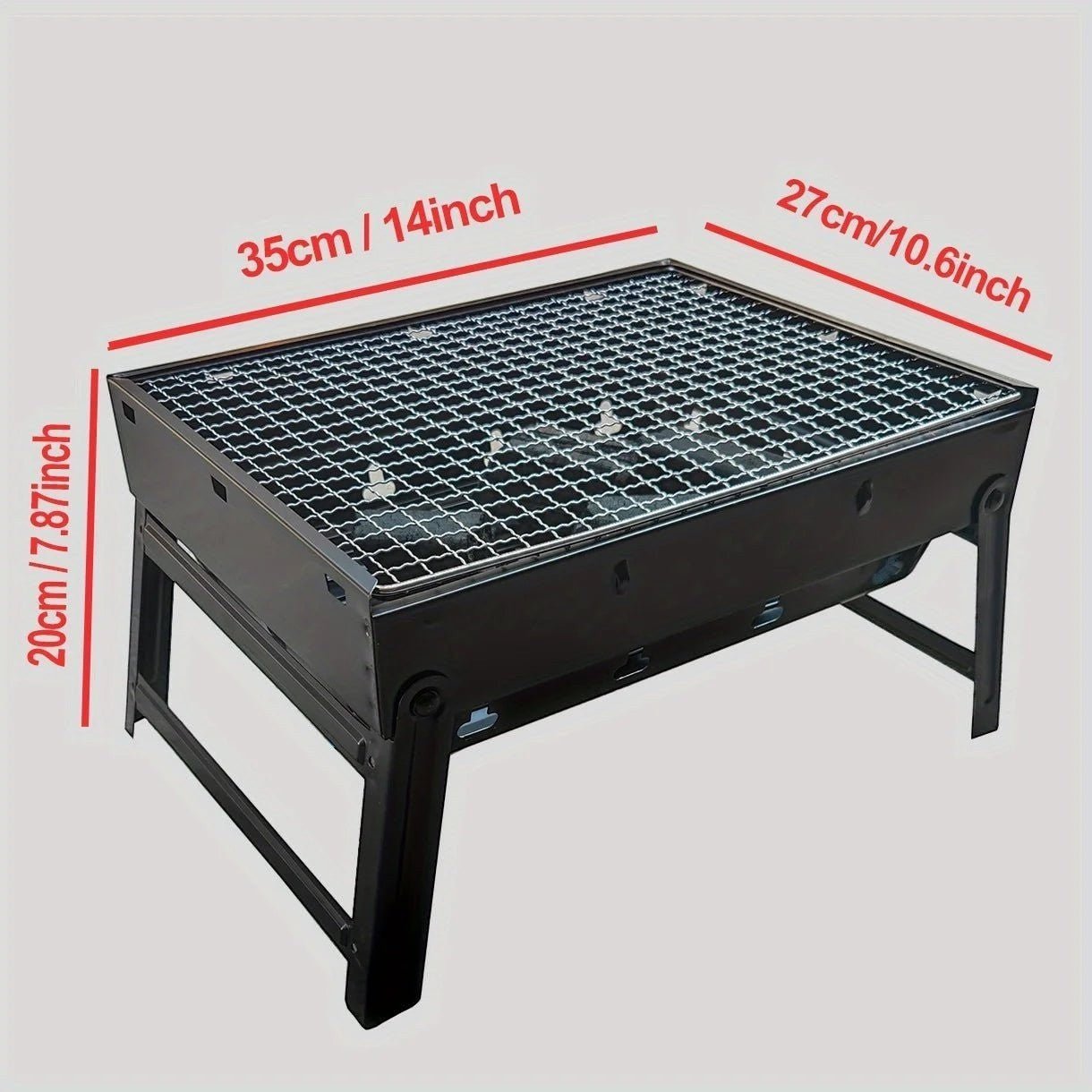 Portable Barbecue Stove with Foldable Barbecue Rack, Smokeless Charcoal Stove Suitable for Outdoor Camping and Picnics